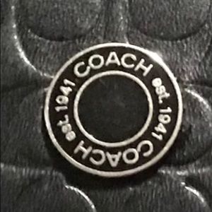 COACH Black Leather TriFold Wallet